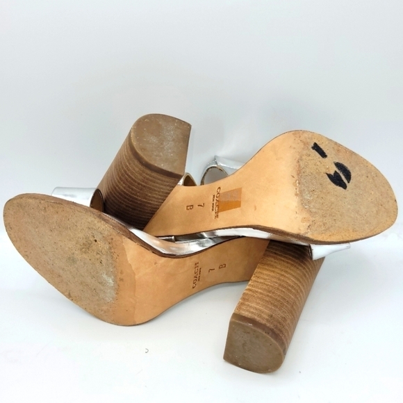 Coach Metallic/Silver Lexey Sandals Size 7 B - Picture 12 of 16